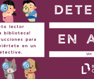 cartel de reto lector detectives en acción