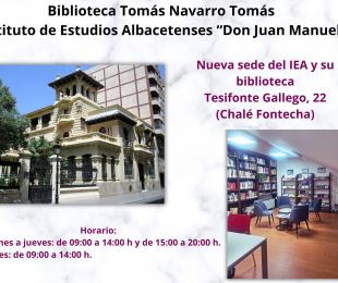 cartel de la biblioteca Tomás navarro Tomás
