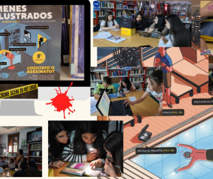 cartel de la actividad crímenes ilustrados