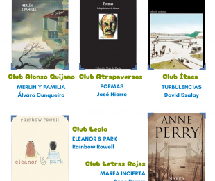 cartel con lecturas de marzo del club de lectura virtual