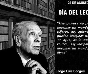 imagen de borges con pequeño texto