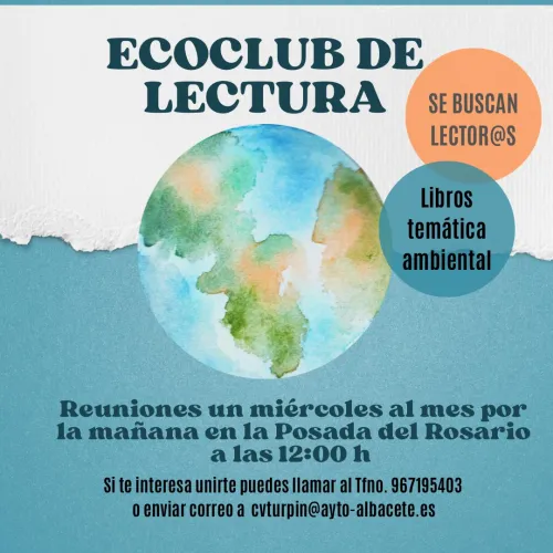 cartel ecoclub de lectura Red de Bibliotecas Municipales Albacete