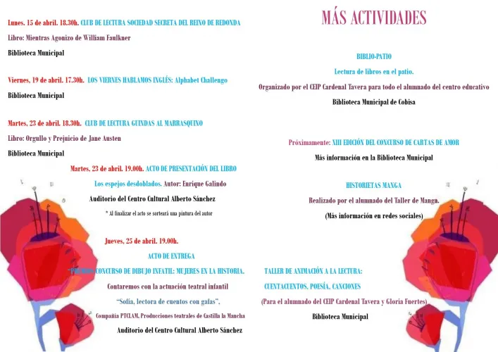 progrma actividades dia del libro Cobisa