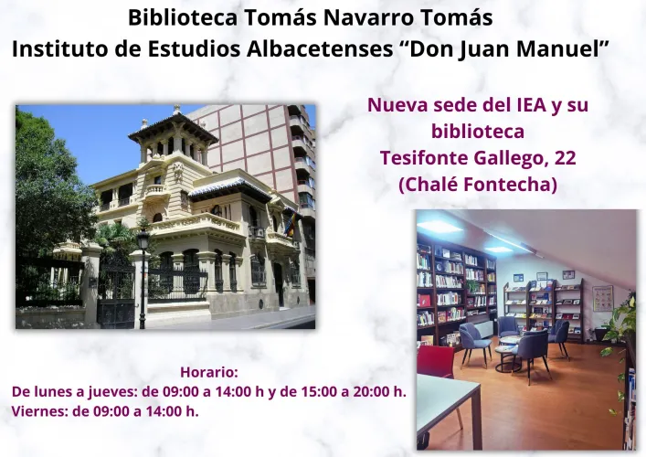 cartel de la biblioteca Tomás navarro Tomás