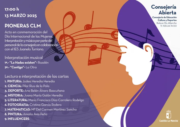 Cartel Pioneras de la consejería de educación