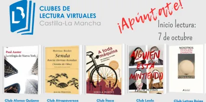 cartel de club de lectura virtual octubre