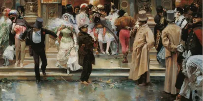 cartel de conferencia carnaval en el arte